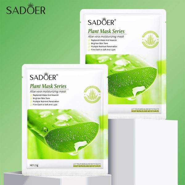 Moisturizing face mask with aloe extract SADOER (80597)